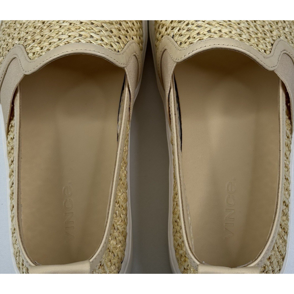 Vince Blair Natural Raffia Womens Slip On Sneakers Size 7.5M New $176 - Picture 7 of 10